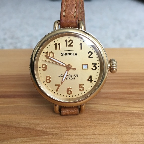 Shinola Accessories - Shinola Double Strap Birdie Gold and Brown Watch